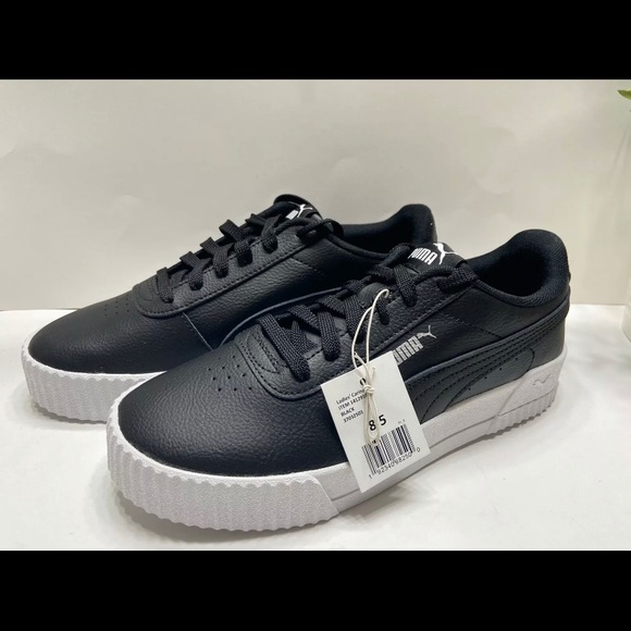 NEW Puma Women's Carina Low Top Lace Up Shoes Sneakers Black Size 8.5 - Picture 3 of 9